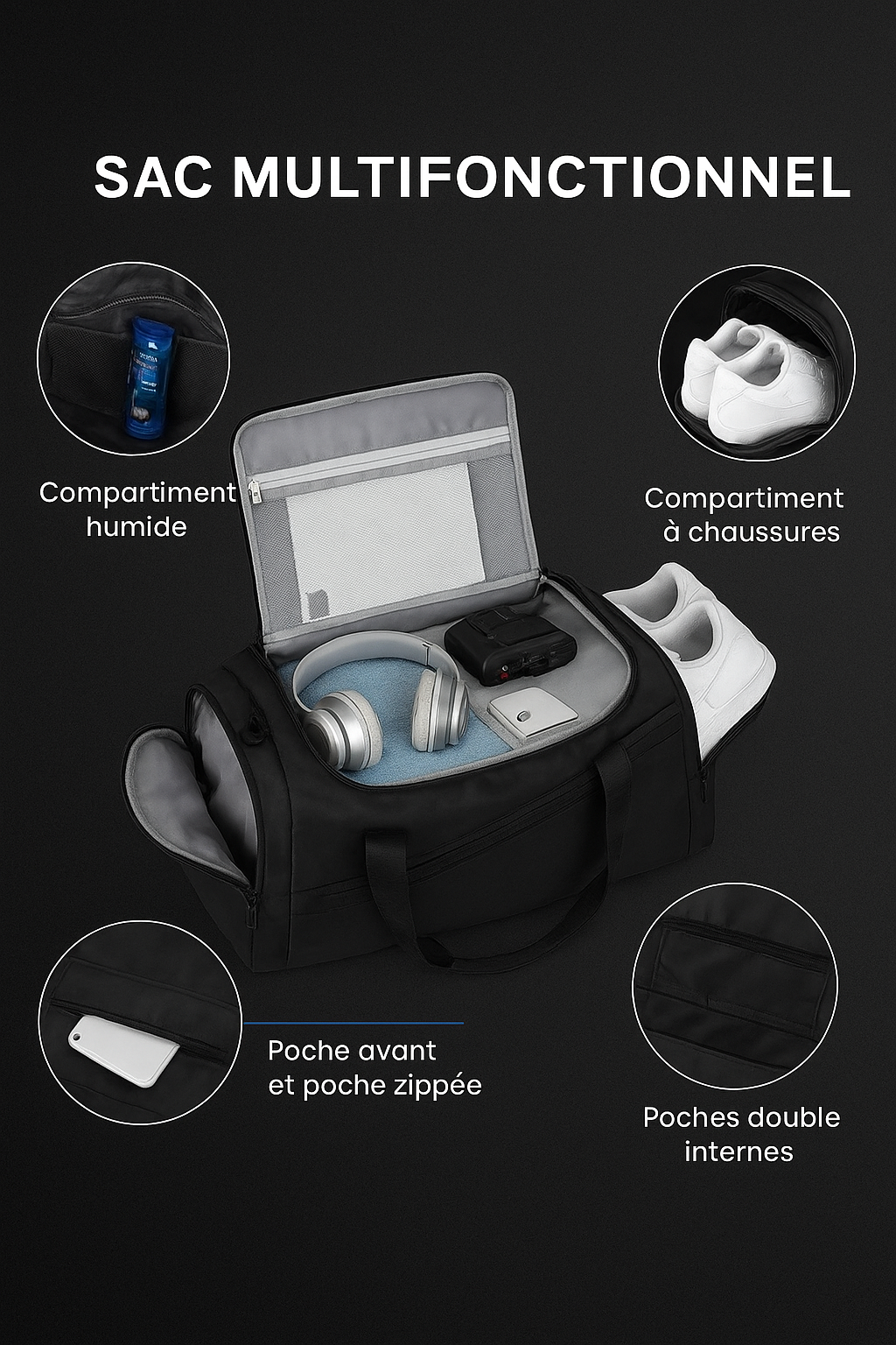 Sac de Sport Multifonctionnel - Pratique, élégant, durable